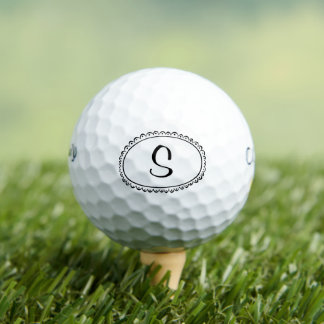 Zwart Monogram Monogrammed Garland Golf Ballen