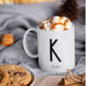 Zwart Monogram Naam Koffie Witte Mok