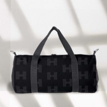 Zwart Monogram Patroon, Moderne Monogram Duffel