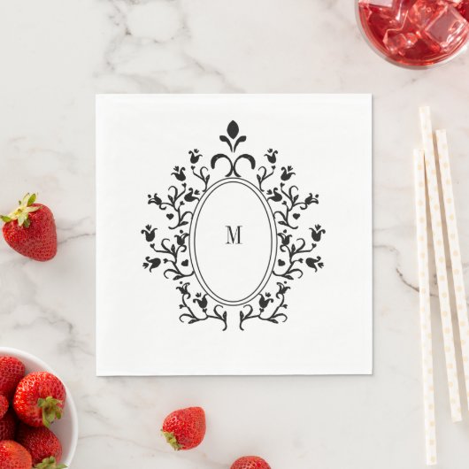 Zwart Monogram Servet (Insitu)