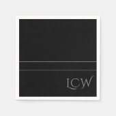 Zwart monogram servetten (Voorkant)