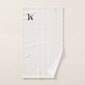 Zwart Monogram Witte Racing Stripes Ivoorcrème Bad Handdoek (Handdoek)