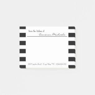 Zwart Monogram witte strepen Post-it® Notes
