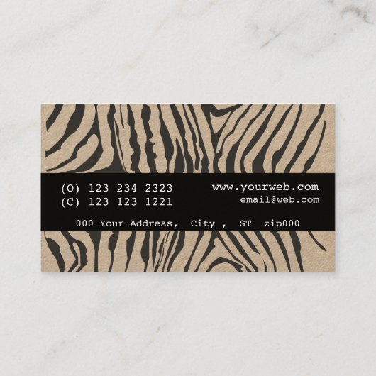 Zwart monogram zwart, gestreept patroon visitekaartje (Achterkant)