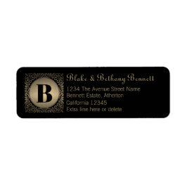 Zwart Monogrammed Custom Return Adres Etiket