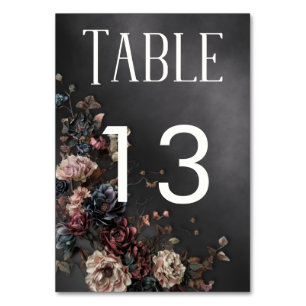 Zwart Moody Gotische Bloemen & Mist Bruiloft Kaart