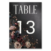 Zwart Moody Gotische Bloemen & Mist Bruiloft Kaart (Voorkant)