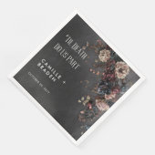 Zwart Moody Gotische Bloemen & Mist Bruiloft Servet (Hoek)