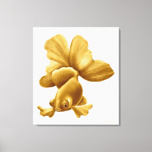 Zwart Moor Fancy Goldfish Wrapped Canvas (Voorkant)