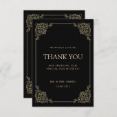 zwart moslim bruiloft dank u kaart (Voorkant / Achterkant)