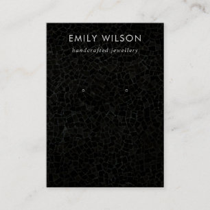 Zwart Mozaïek Textuur Stud Oorbel Display Kaart Visitekaartje