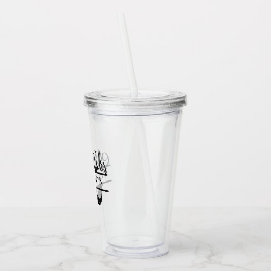 Zwart Mr & Mrs Monogram Bruiloft Partij Gepersonal Acryl Drinkbeker (Links)