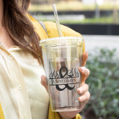 Zwart Mr & Mrs Monogram Bruiloft Partij Gepersonal Acryl Drinkbeker