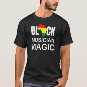 Zwart Muzikant Magic Black Geschiedenis Maand Afri T-shirt