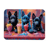 Zwart N Blauw Duits Herder Puppies N Milkshakes Magneet (Horizontaal)