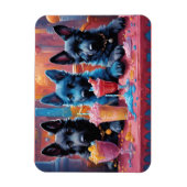Zwart N Blauw Duits Herder Puppies N Milkshakes Magneet (Verticaal)