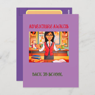 Zwart naar school standaard Briefkaart