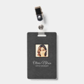 Zwart namaakleer badge (Front with Clip)