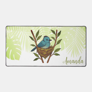 Zwart-Naped Monarch genesteld tussen de bladeren Bureaumat