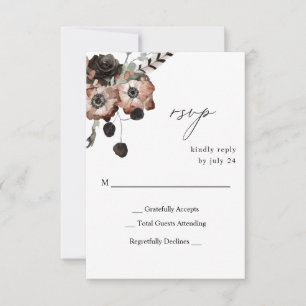 Zwart & Natuurlijk Bloemstuk Boho geen maaltijd RS RSVP Kaartje