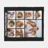 Zwart-negen fotovierkanaals collage - met script w fleece deken (Voorkant (Horizontaal))