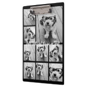 Zwart-negen fotovierkanaals collage - met script w klembord (Links)