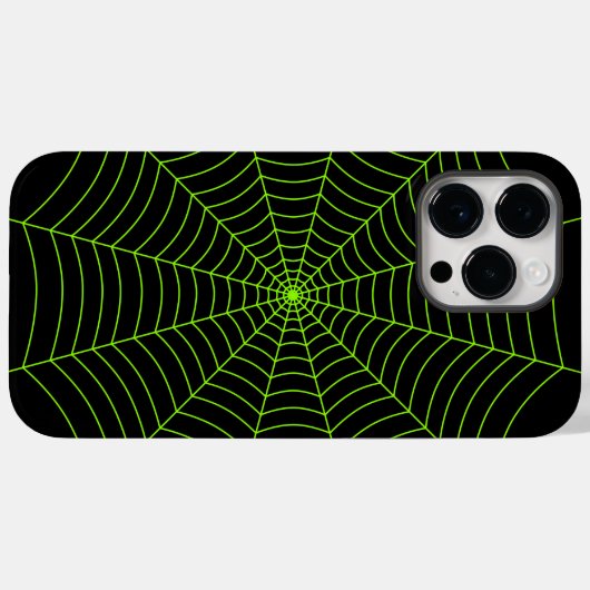 Zwart neongroen spinweb Halloween patroon Case-Mate iPhone Case (Achterkant (horizontaal))