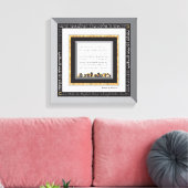 Zwart & Nep Goud Jeruzalem Hafrashat Challah Canvas Afdruk (Insitu (Woonkamer))