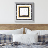 Zwart & Nep Goud Jeruzalem Hafrashat Challah Canvas Afdruk (Insitu (Slaapkamer))