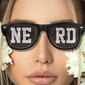 Zwart Nerd Geek Loner Retro Zonnebril