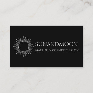 Zwart neutraal Spiritueel handgeschreven Sun Moon Visitekaartje