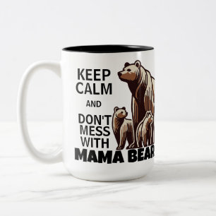 Zwart niet knoeien met Mama Beer Baby Beer Tweekleurige Koffiemok