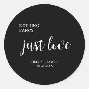 Zwart Niets Bijzonders Gewoon Lief Huwelijk   Ronde Sticker