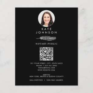 Zwart Notaris Ondertekenaar Quill Logo Foto Flyer