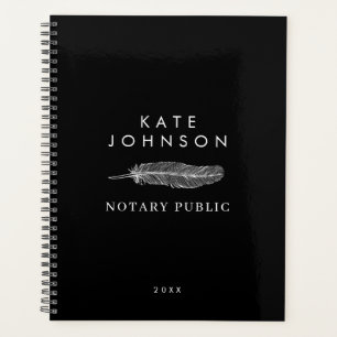 Zwart Notaris Signing Agent Feather Quill Logo Planner