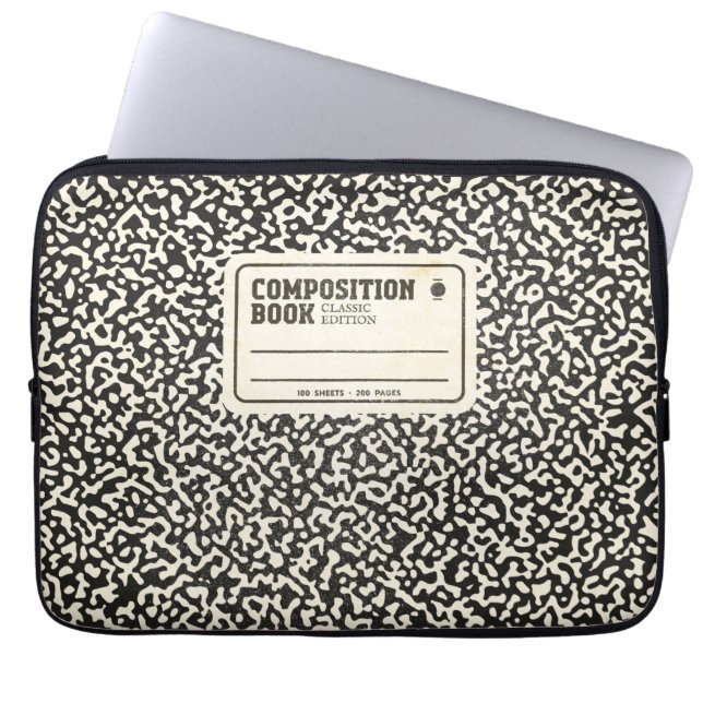 Zwart Notitieboek Laptop Sleeve (Voorkant)