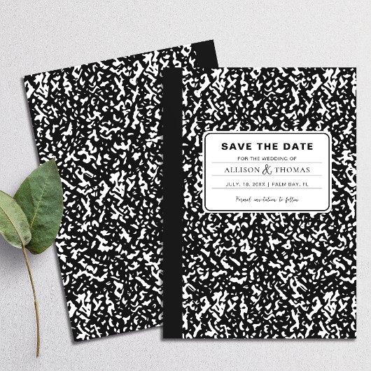 Zwart Notitieboek Teacher Funny Save The Date Wedd Kaart