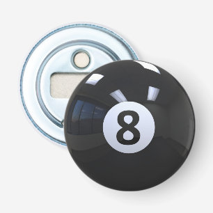 Zwart Nr. 8 Biljart Pool Ball Button Flesopener