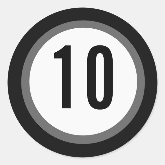 Zwart Nummer Sticker (Voorkant)