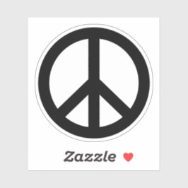 Zwart of aangepast kleurvredesymbool sticker