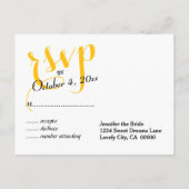 Zwart of ELKE KLEUR Cursieve RSVP Wedding Response Uitnodiging Briefkaart (Achterkant)