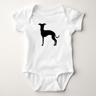 Zwart (Of jouw kleur) Italiaans Greyhound Silhouet Romper
