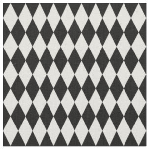 Zwart & Off-White Harlequin Diamonds Stof