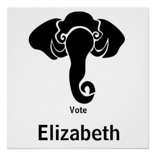 Zwart Olifant Familie Thuis Adres Republikein Perfect Poster