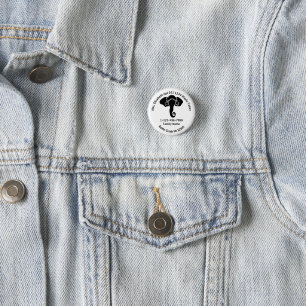 Zwart Olifant Familie Thuis Adres Republikein Ronde Button 3,2 Cm