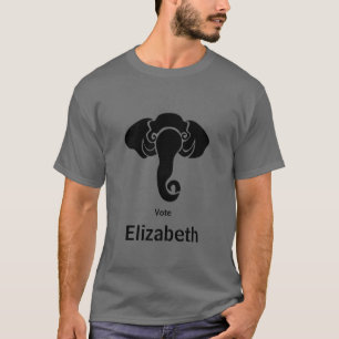 Zwart Olifant Familie Thuis Adres Republikein T-shirt