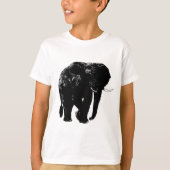 Zwart Olifant Silhouet T-shirt (Voorkant)
