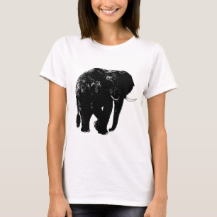 Zwart Olifant Silhouet T-shirt