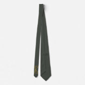 Zwart Olijf Kleur Monogrammed Groomsmen Stropdas (Achterkant)