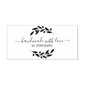 Zwart Olijfkrans Custom Moderne Typografie 2 Rubberstempel (Afrduk)